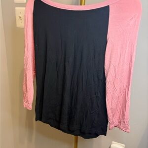 NWT POL Pink and Black Contrast Top